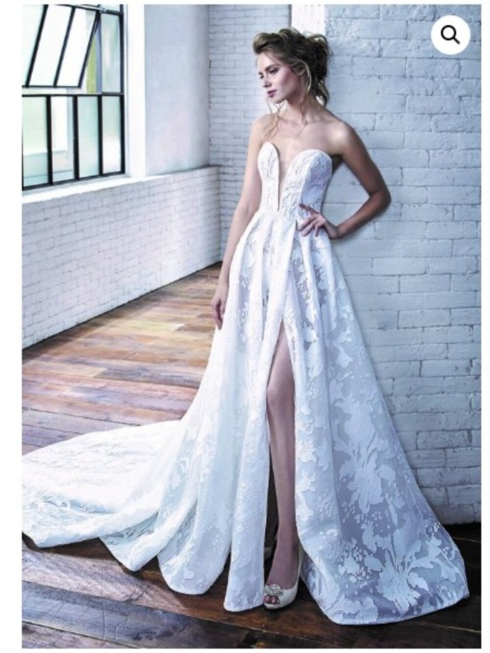 Badgley Mischka Carina-L Wedding Gown Strapless Size 14 NWT